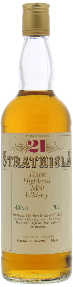 Strathisla - 21 Years Old Gordon & MacPhail Finest Highland Malt Whisky 40% NV In Original Box