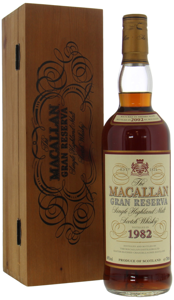Macallan - 1982 Gran Reserva Sherry Wood 40% 1982 In Original Wooden Case, Box is Broken! 10103