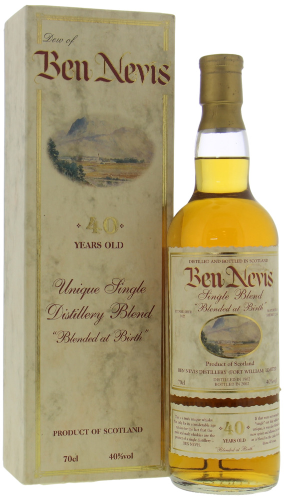 Ben Nevis - 40 Years Old Blended at Birth 40% 1962 In Original Box