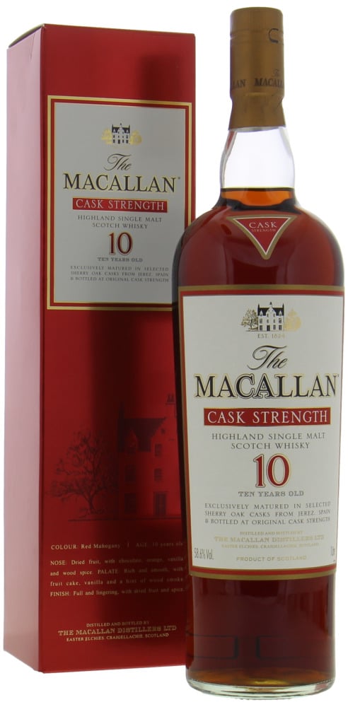 Macallan - 10 Years Old Cask Strength Sherry Oak 58.6% NV In Original Box, Lower Filling 10114