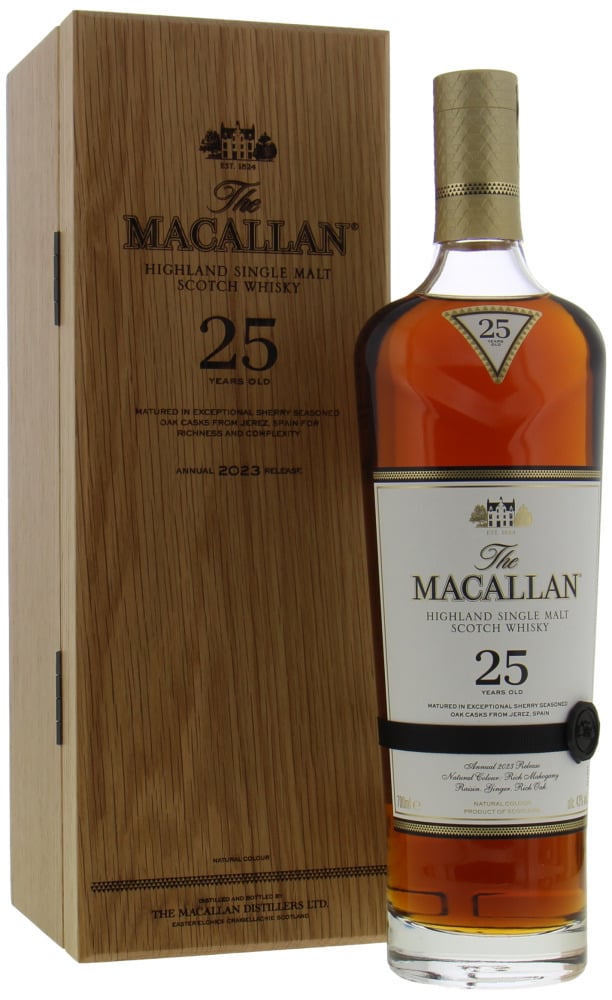 Macallan - 25 Years Old Sherry Oak Annual 2023 Release 43% NV In Original Box