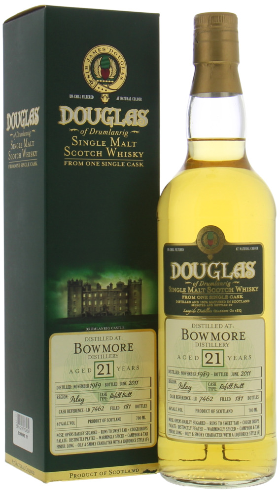 Bowmore - 21 Years Old Douglas of Drumlanrig Cask LD 7462 46% 1989 In Original Box 10118