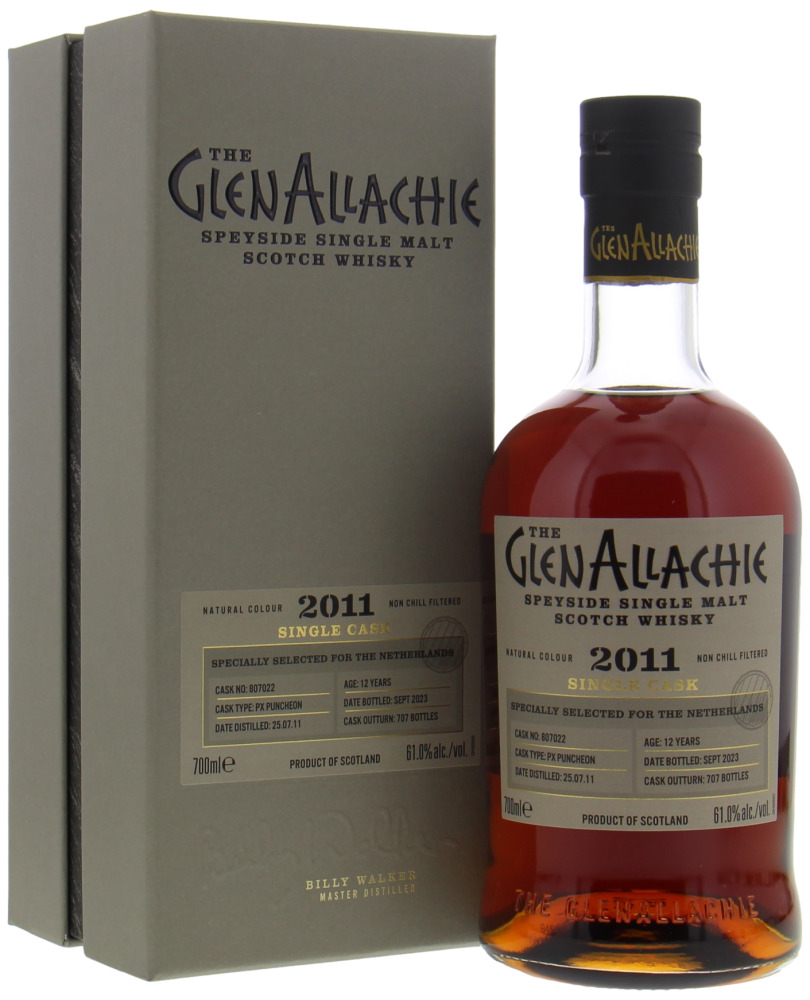 Glenallachie - 12 Years Old Specially selected for the Netherlands Cask 807022 61% 2011 In Original Box