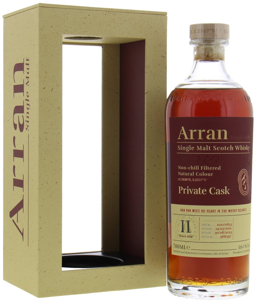 Arran - 11 Years Old Bottled for Han van Wees 60 years in the whisky business 59.1% 2012 In Original Box