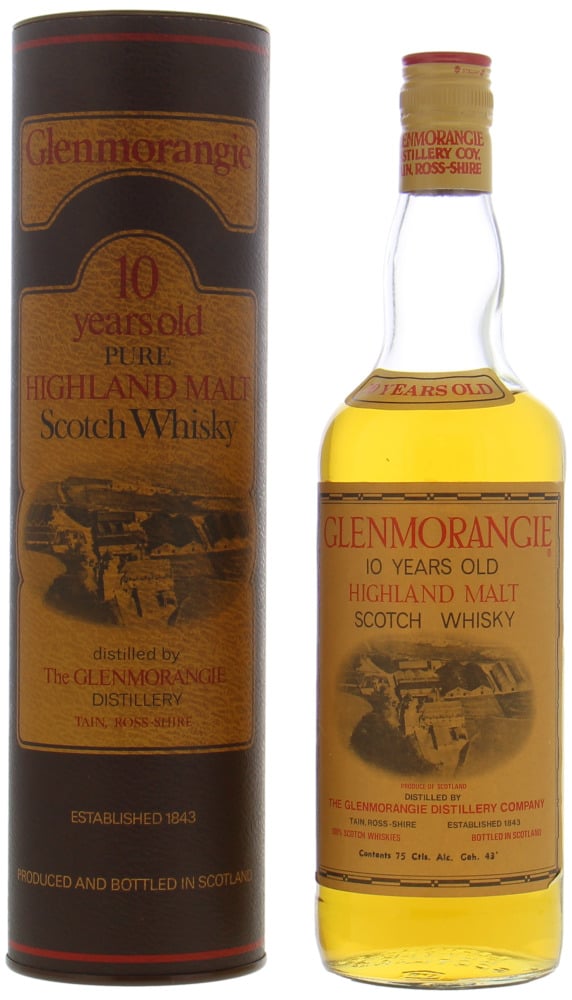 Glenmorangie - 10 Years Old (1st Generation) 1980's 43% NV In Original Container, High shoulder