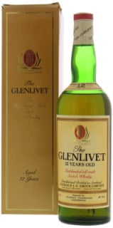 Glenlivet - 12 YEars Old Unblended All Malt Label 1970's 43% NV