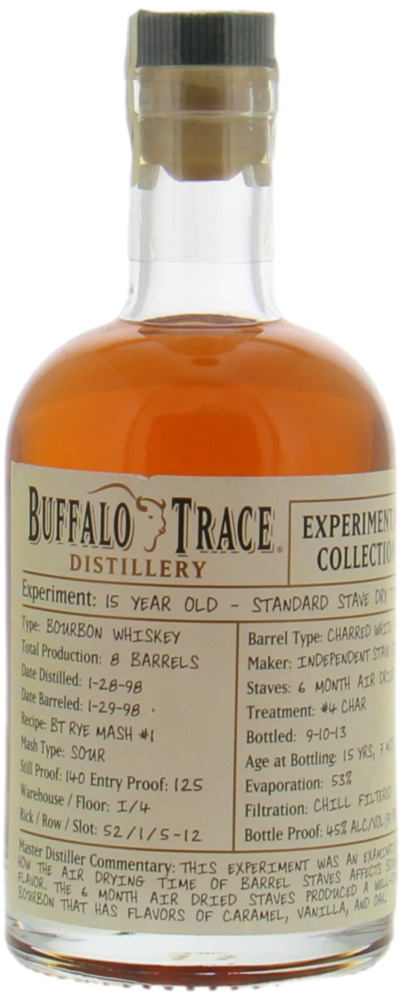 Buffalo Trace - 15 Years Old Experimental Collection Standard Stave Dry Time 45% 1998 10125