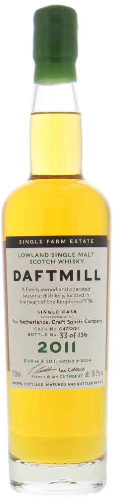 Daftmill Single Cask 047/2011 Bottled for The Netherlands Craft Spirits ...