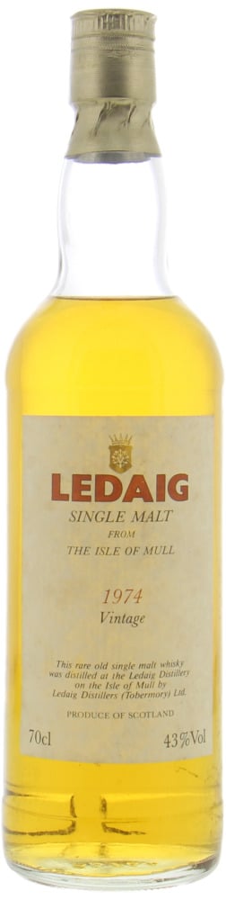 Ledaig - 1974 Vintage 21 Years Old  43% 1974