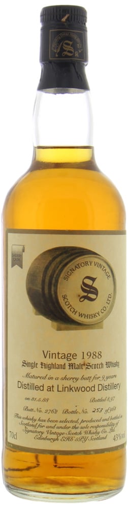 Linkwood - 1988 Signatory Vintage Cask 2762 43% 1988