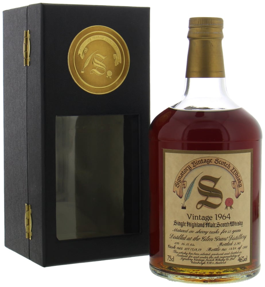 Glen Grant - 25 Years Old Signatory Vintage Collection Dumpy Cask 10717 10718 10719 46% 1964