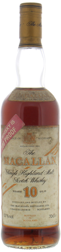 Macallan - 10 Years Old 100 Proof on Red Sticker 57% NV 10142