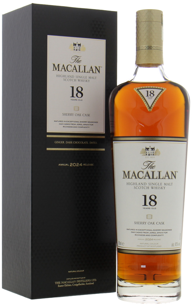 The Macallan - 18 Years Old Sherry Oak Cask 2024 release 43% NV