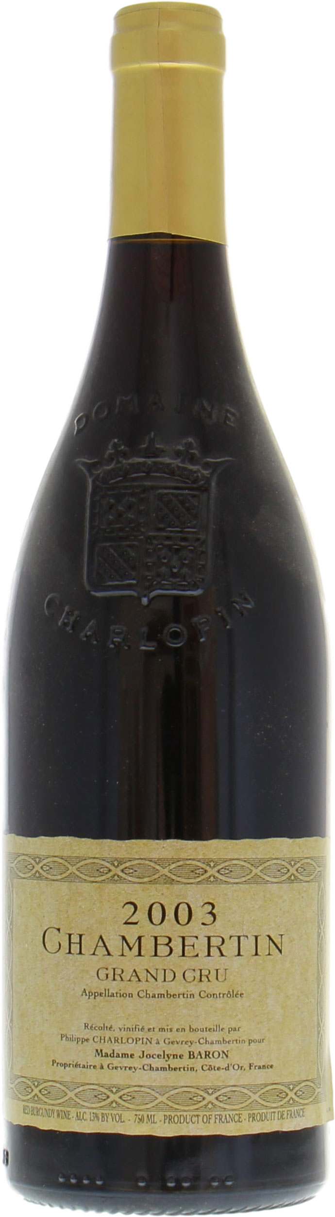 Charlopin - Chambertin 2003 From Original Wooden Case
