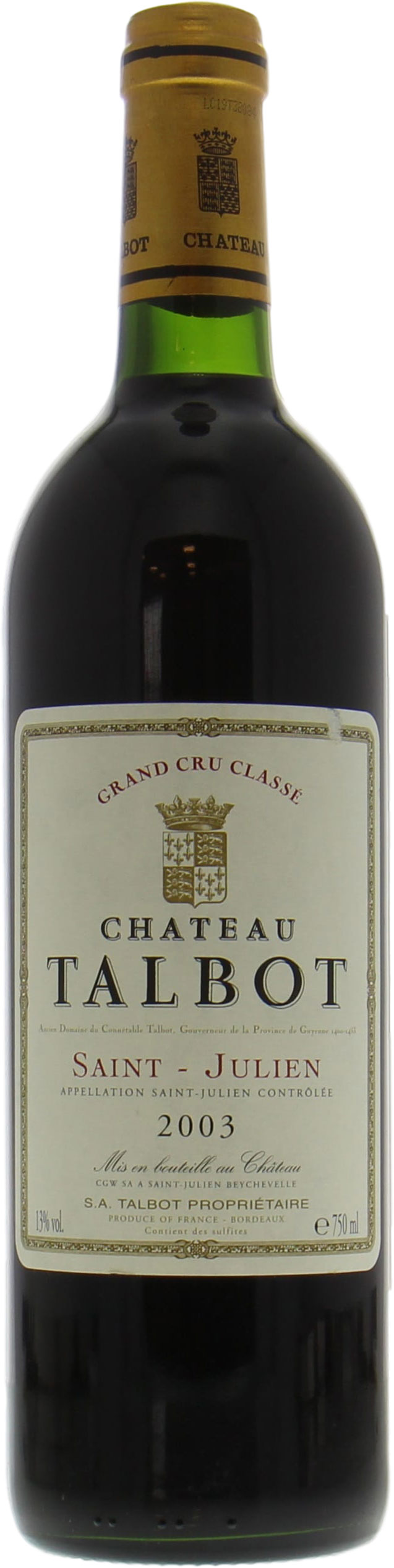 Chateau Talbot - Chateau Talbot 2003 From Original Wooden Case