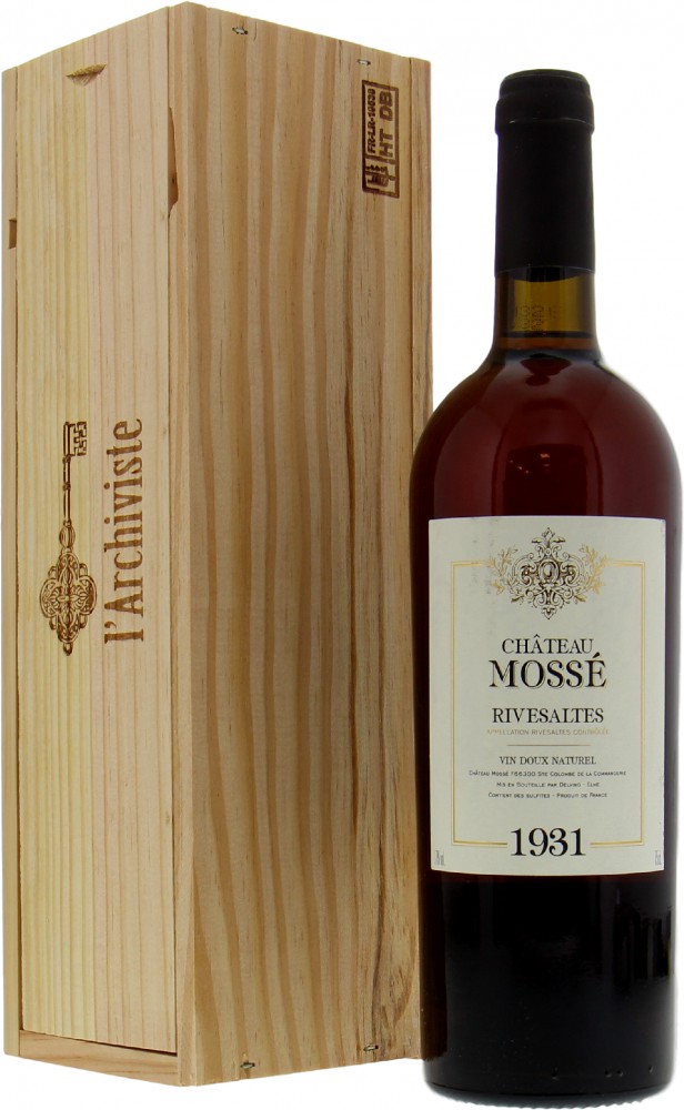 Chateau Mosse - Rivesaltes 1931 From Original Wooden Case