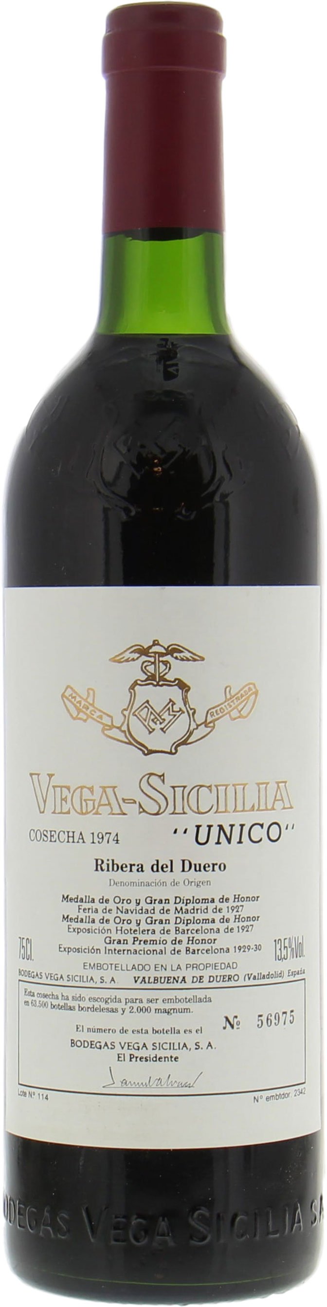 1974 ウニコ Unico Vega Sicilia - ワイン