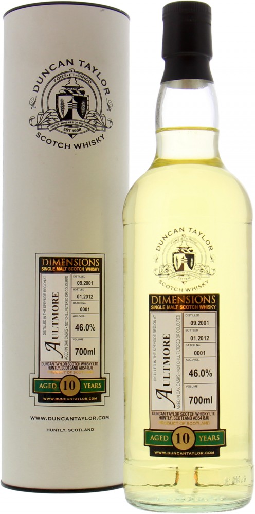 Aultmore - 10 Years Old Duncan Taylor Dimensions Batch 1 46% 2001 Perfect