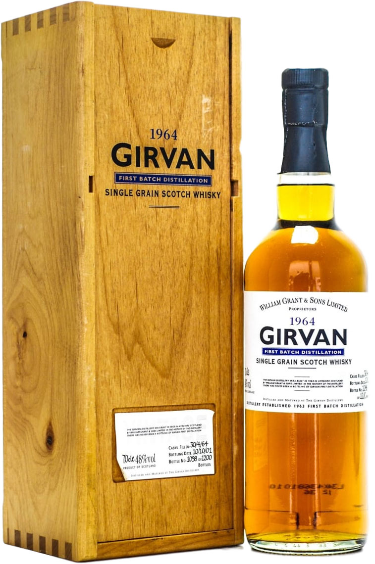 Girvan - 37 Years Grain Whisky Old 48% 1964 In Original Wooden Case