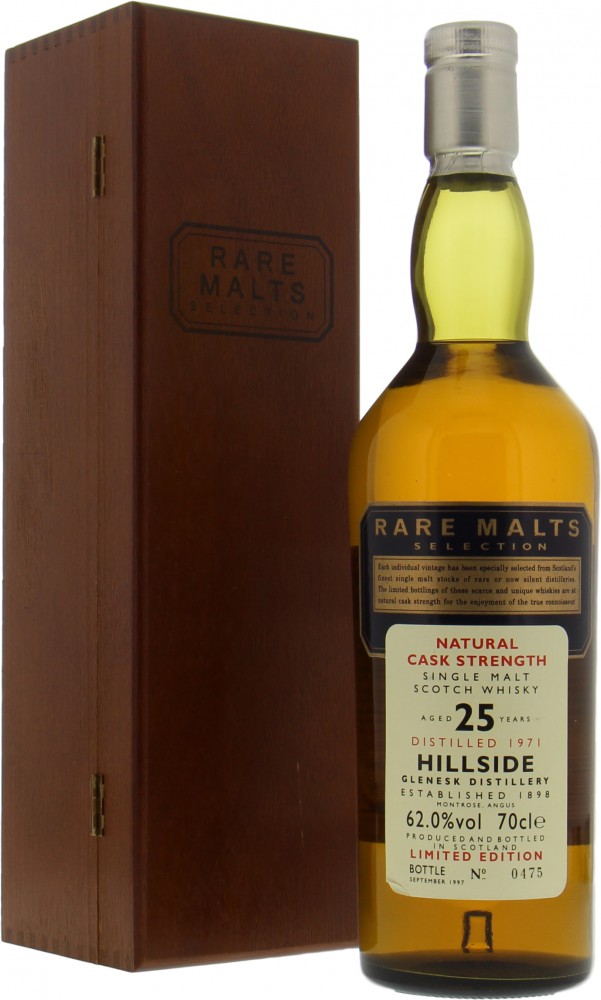 Hillside - 25 Years Old Rare Malts Selection 62% 1971 In Original Wooden Case