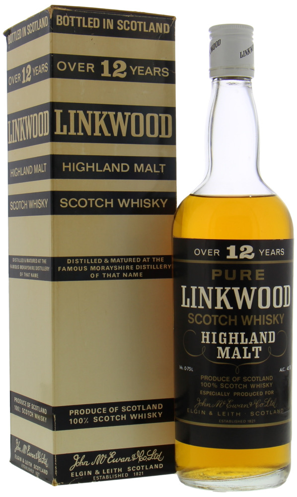 Linkwood - 12 Years Old Pure Scotch Whisky Black Label John McEwan & Co 43% NV