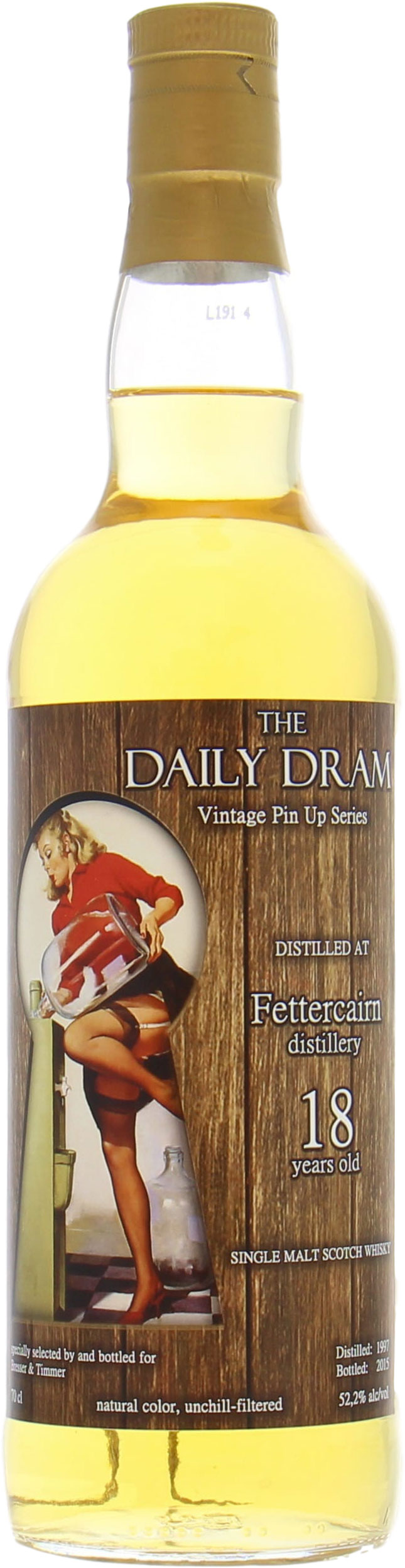Fettercairn - 18 Years Old  Daily Dram Vintage Pin Up Series 52.2% 1997 Perfect