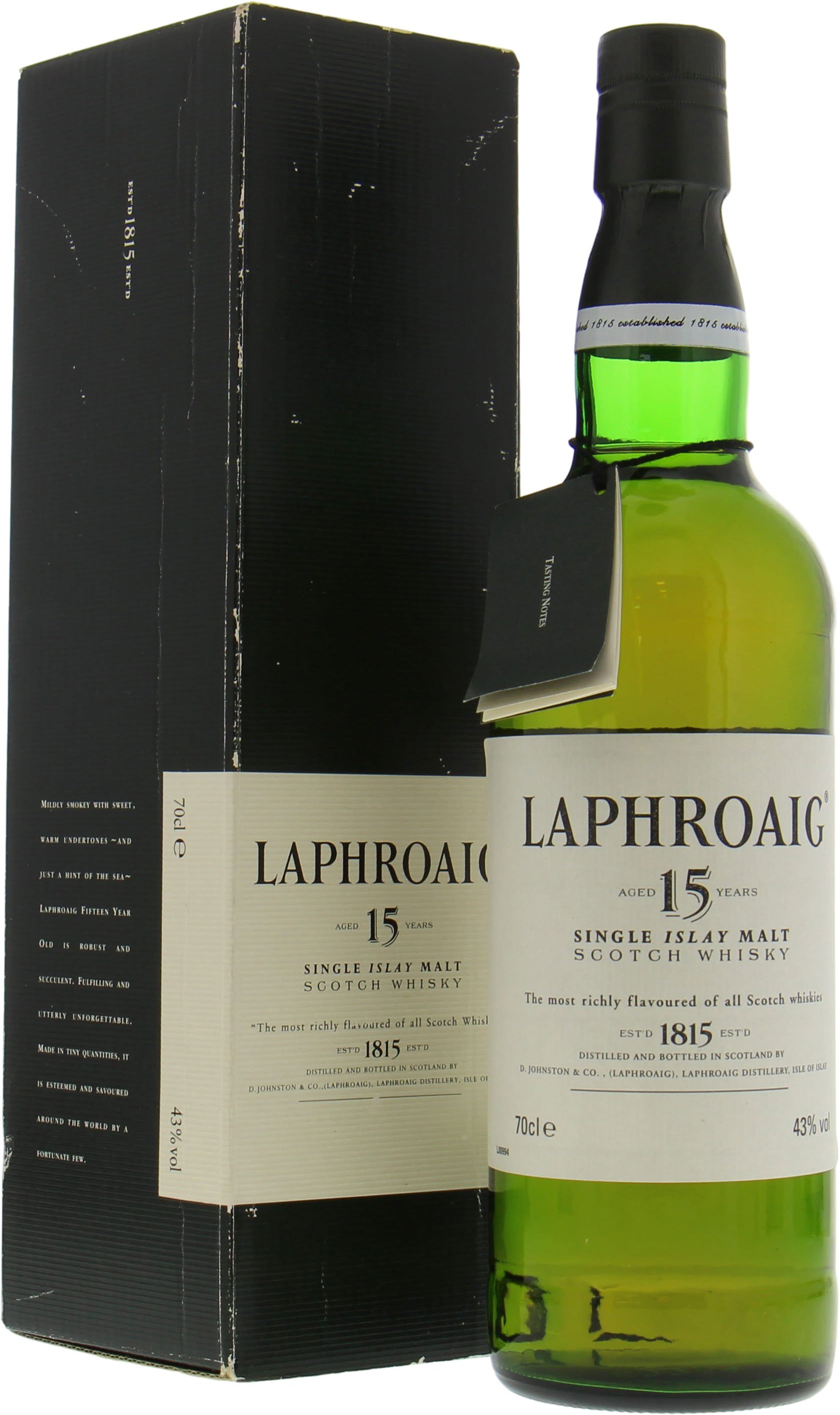 Laphroaig - 15 Years Old Single Islay Malt label 43% NV No Original Container