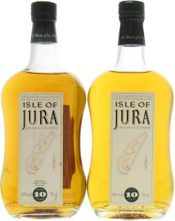 Jura - 10 Years Old  Old square map label 90`s 40% NV