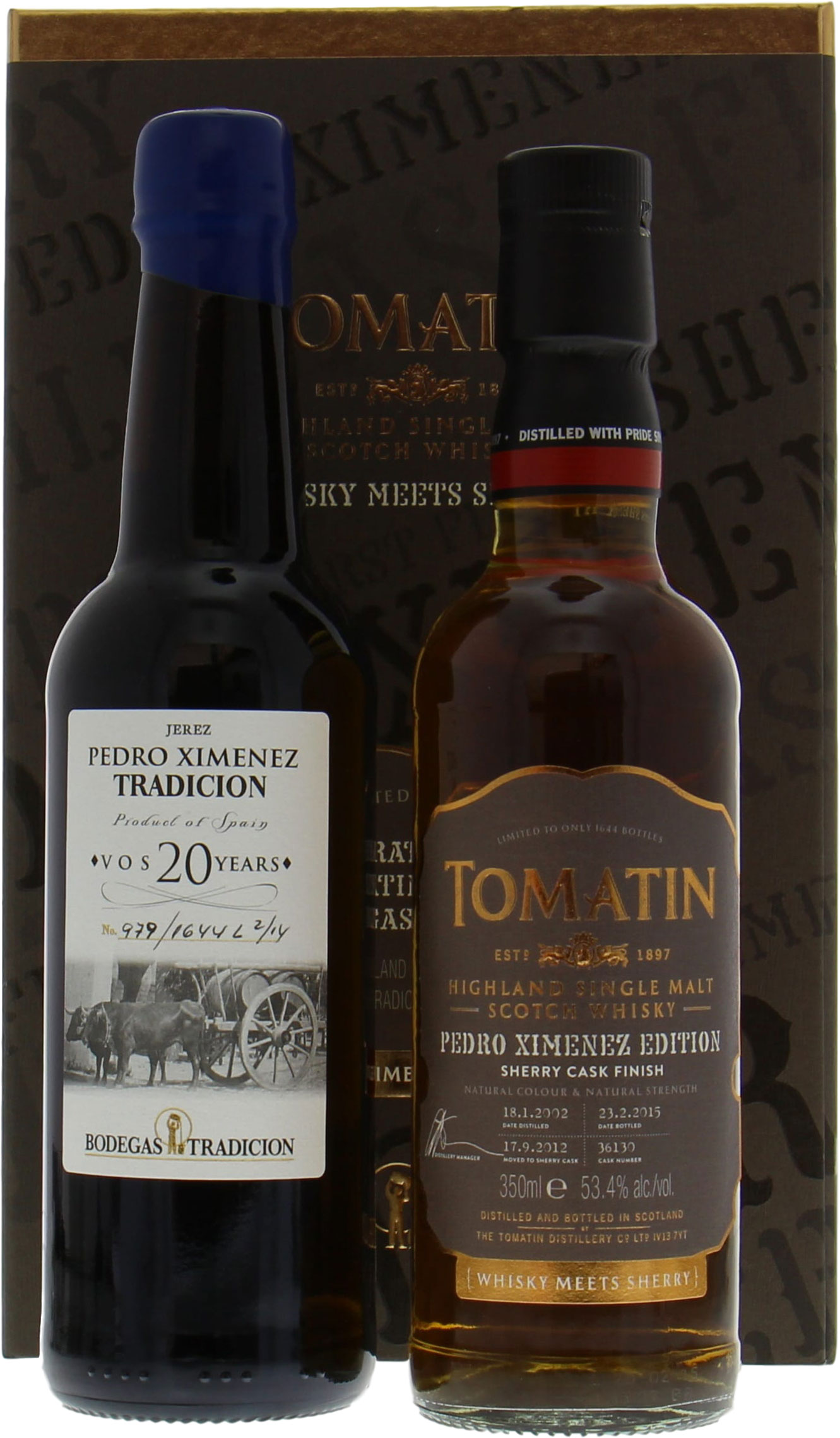 Tomatin - 13 Years Old Cask 36130 & 1 Bottle of PX Sherry 20 Years Old 53,4% 2002 In Original Container