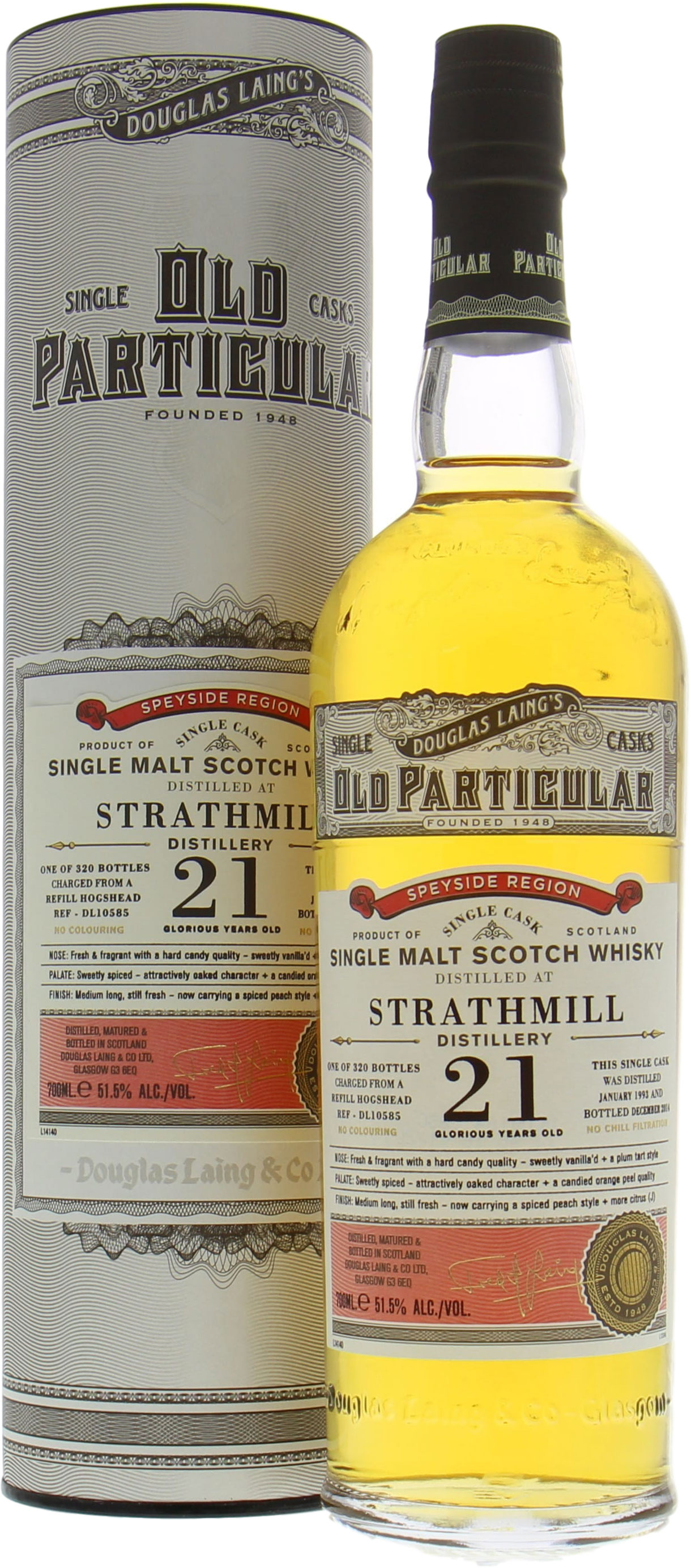 Strathmill - 21 Years Old Douglas Laing Old Particular Cask: DL10585 1993 In Original Container