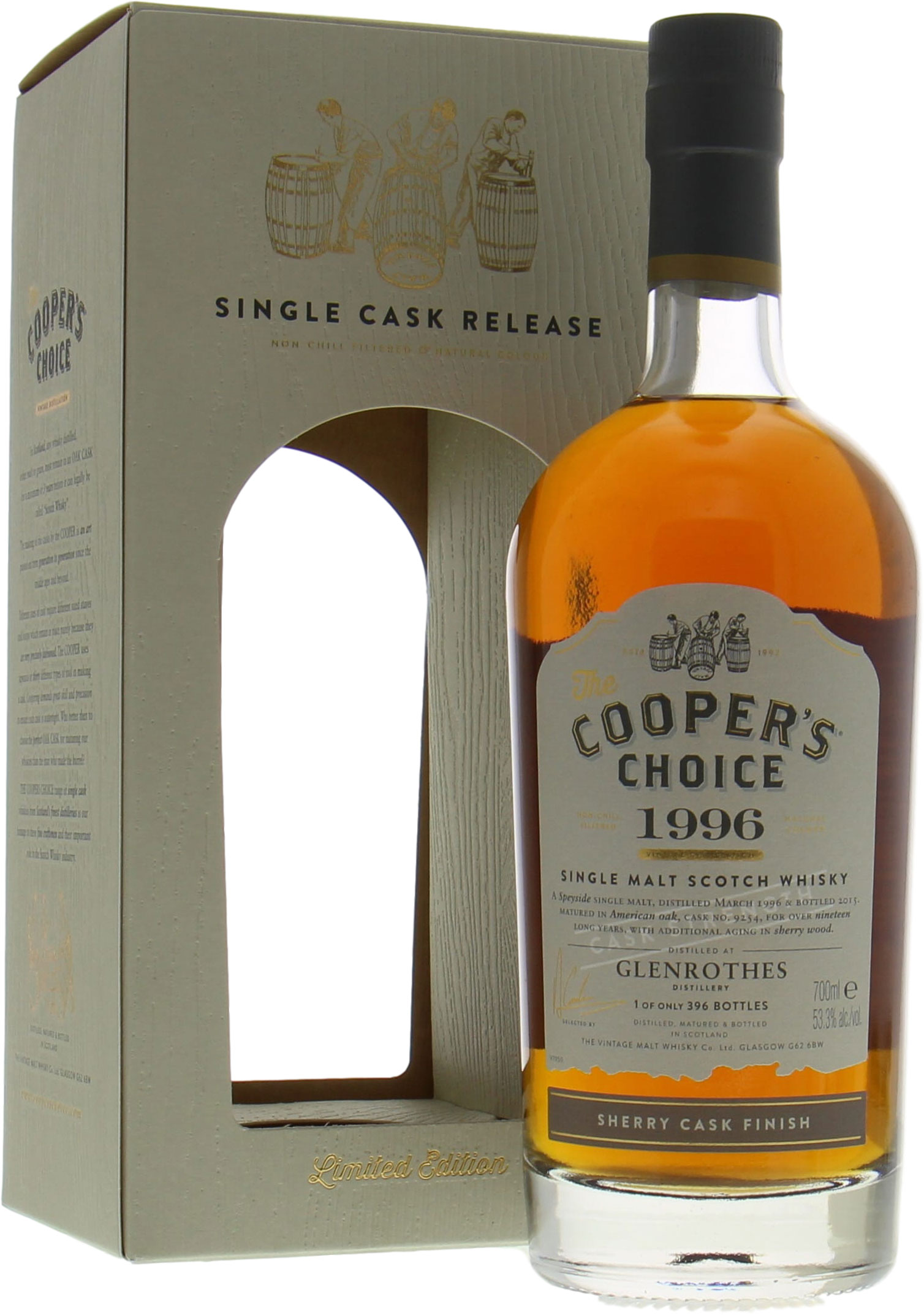 Glenrothes - 19 Years Old Cooper's Choice Cask:9153 53.3% 1996 In Original Container