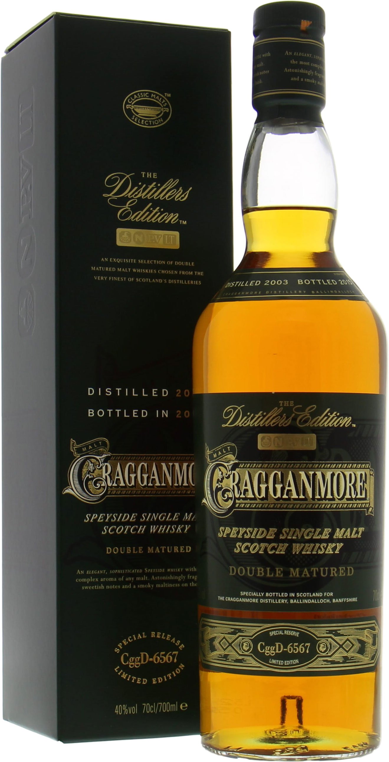 Cragganmore - Distillers Edition 2015 Bottlecode: CggD-6567 40% 2003 In Original Container