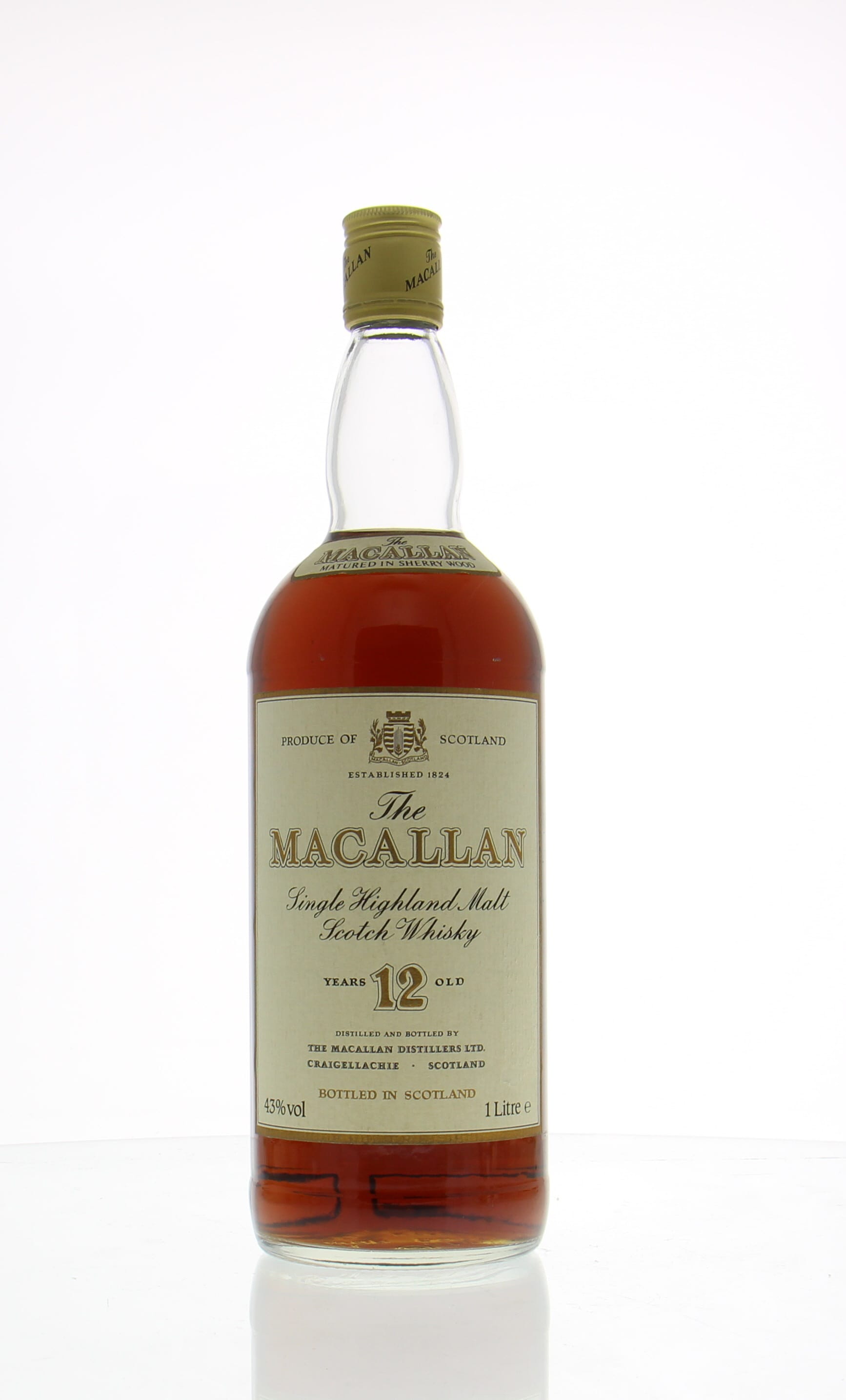Macallan - 12 Years Old Matured in Sherry Wood 1 Liter screw cap 43% NV NO OC INCLUDED!