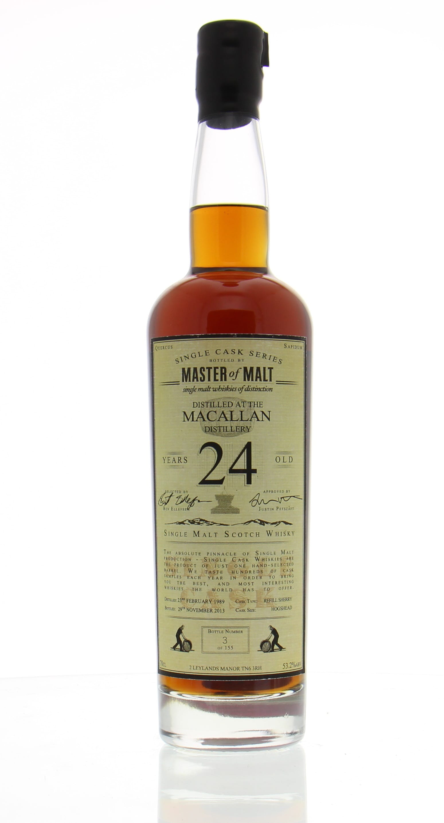 Macallan - 24 Years Old Master of Malt Single Cask Series Cask:2831 1 Of 155 Bottles 53,2% 1998 NO OC INCLUDED!