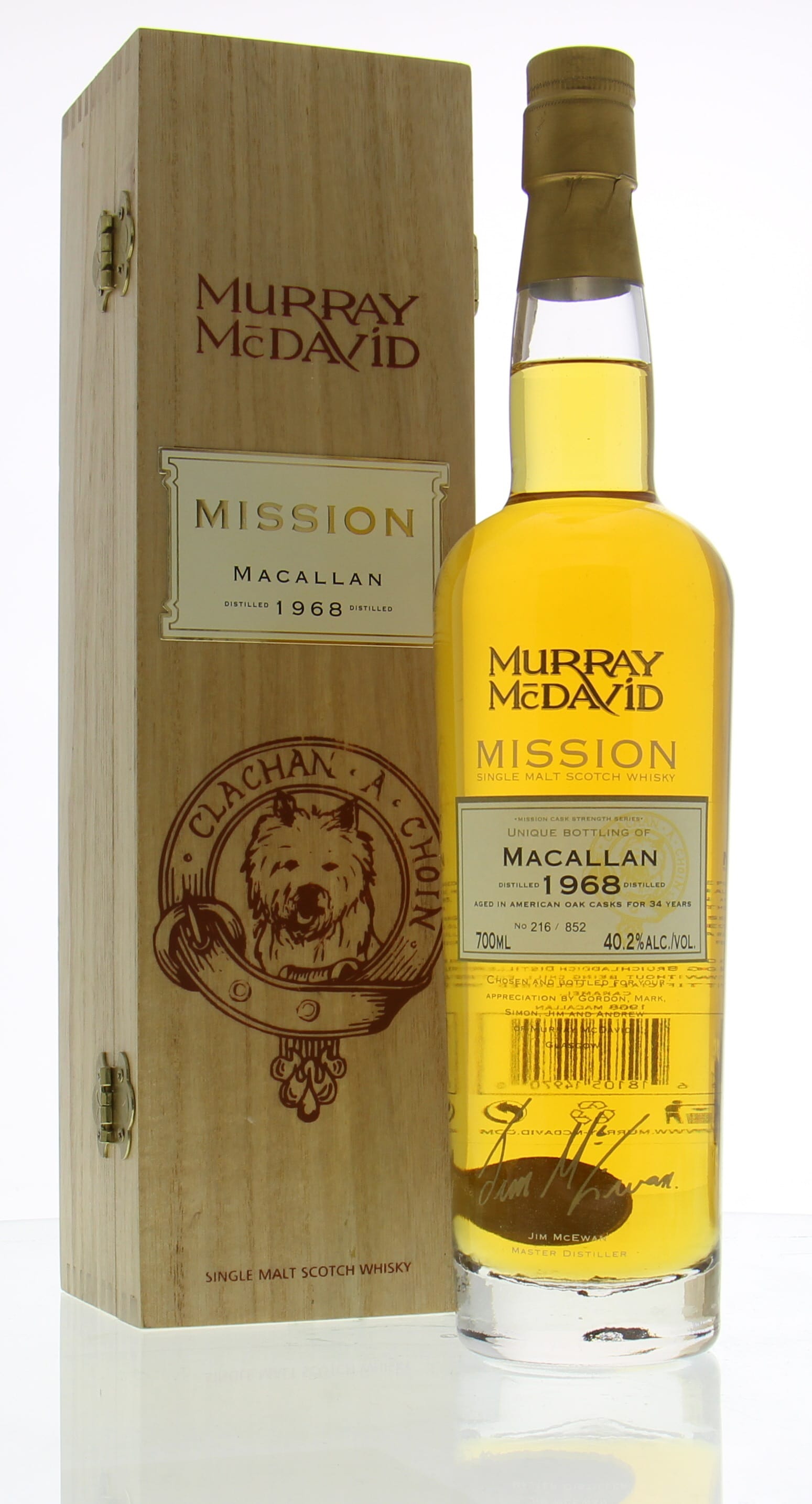 Macallan - 34 Years Old Murray McDavid Mission Bottling serie 1 Of 852 bottles 40.2% 1968