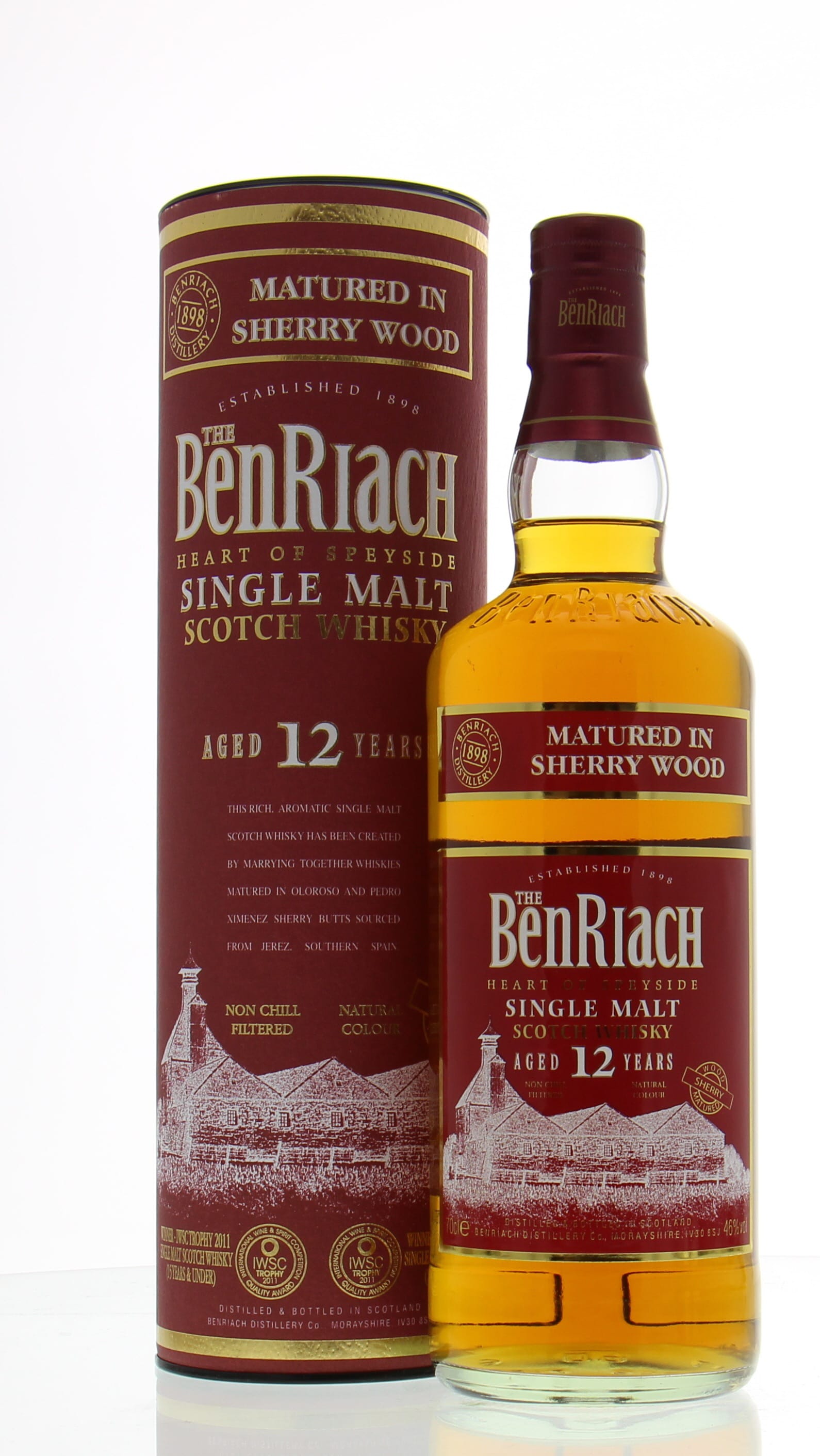 Benriach - 12 Years Old Matured In Sherry wood 46% NV In Original Container