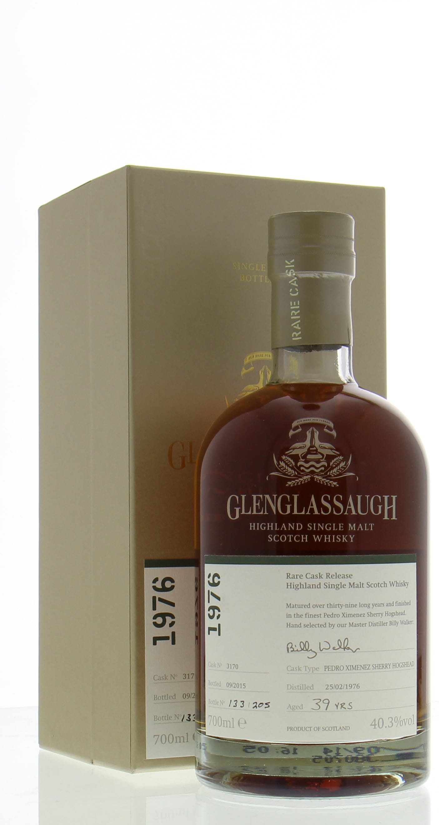 Glenglassaugh - 39 Years Old Rare Cask Release Batch 2 Cask:3170 40.3% 1976 In Original Container