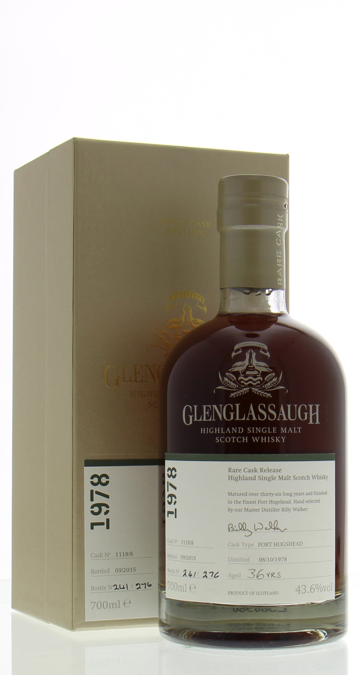 Glenglassaugh - 36 Years Old Rare Cask Release Cask 1118/8 43.6% 1978 In Original Box