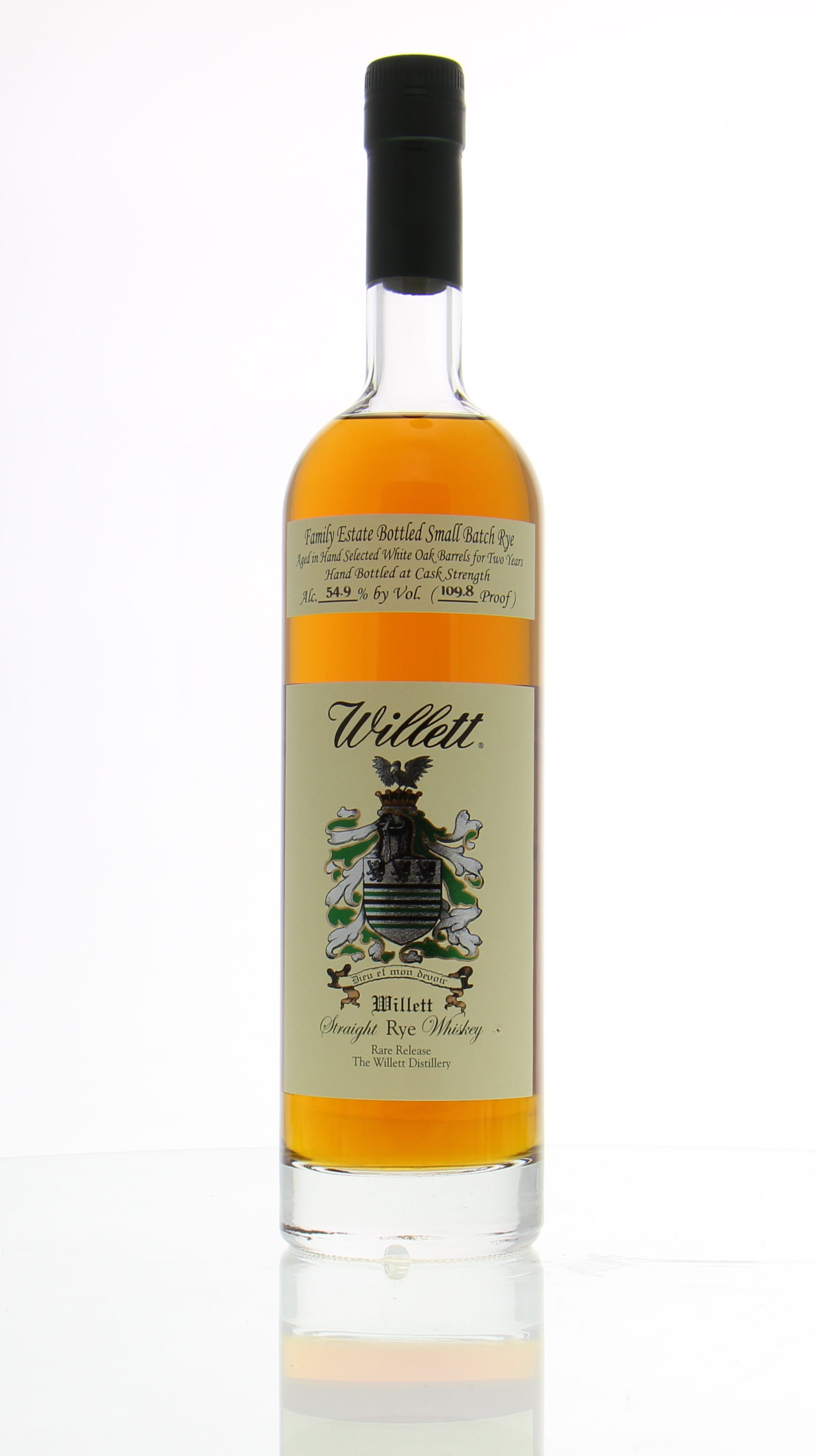 Willett Distillery - 2 Years Old Family Estate Bottled Small Batch Rye 109.8 Proof 54.9% NV Perfect