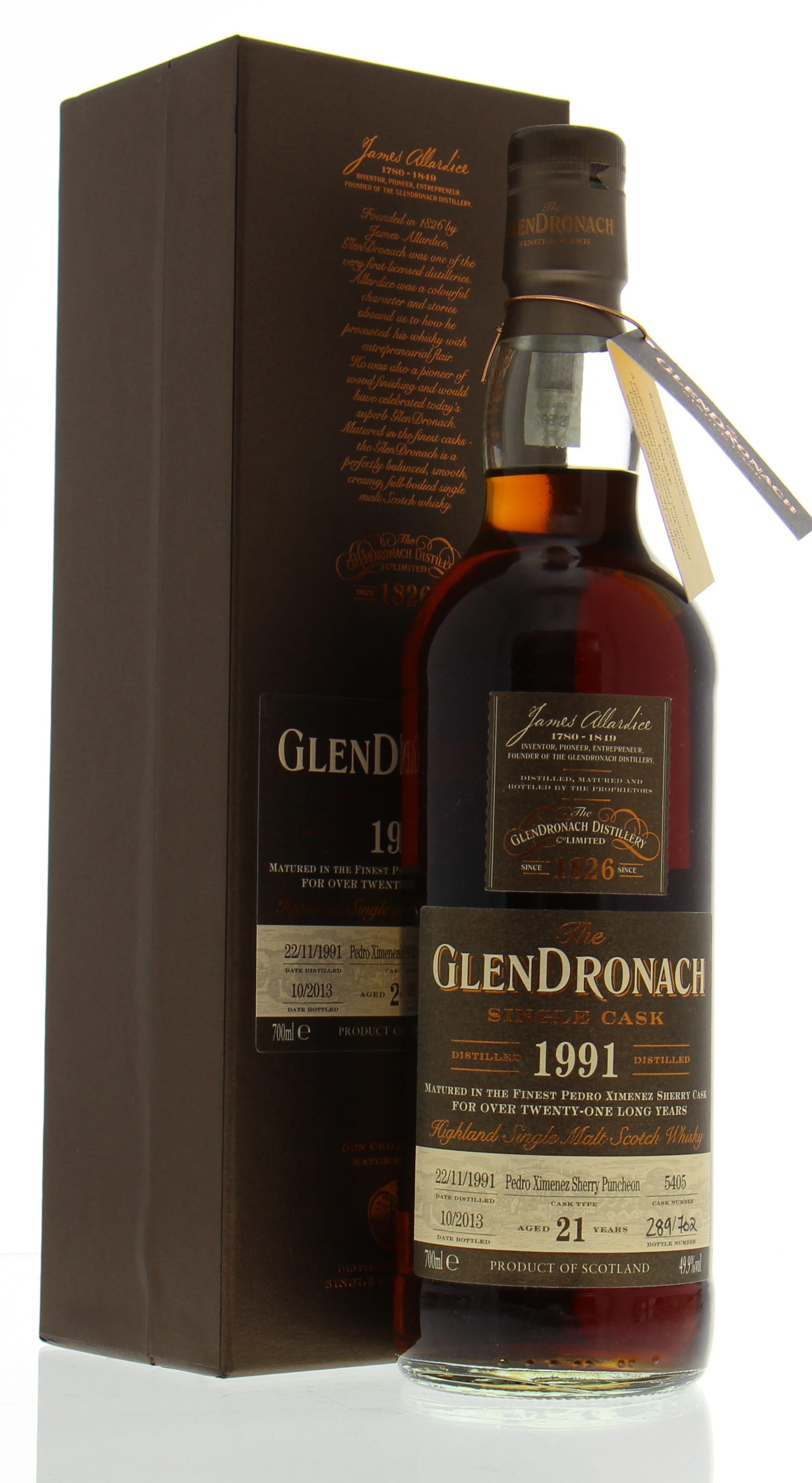 Glendronach - 21 Years Old Batch 9 Cask:5405 49.9% 1991 In Original Container