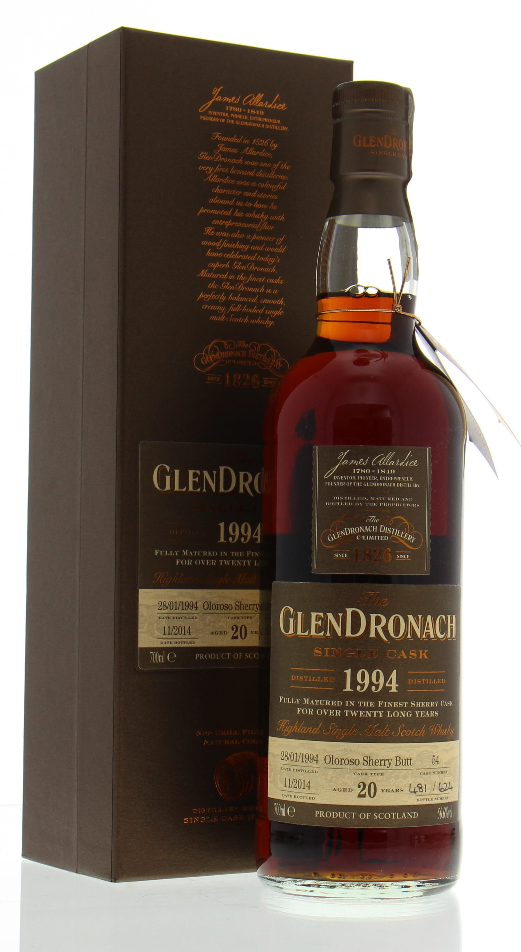 Glendronach - 20 Years Old Batch 11 Cask:54 56.6% 1994 In Original Container