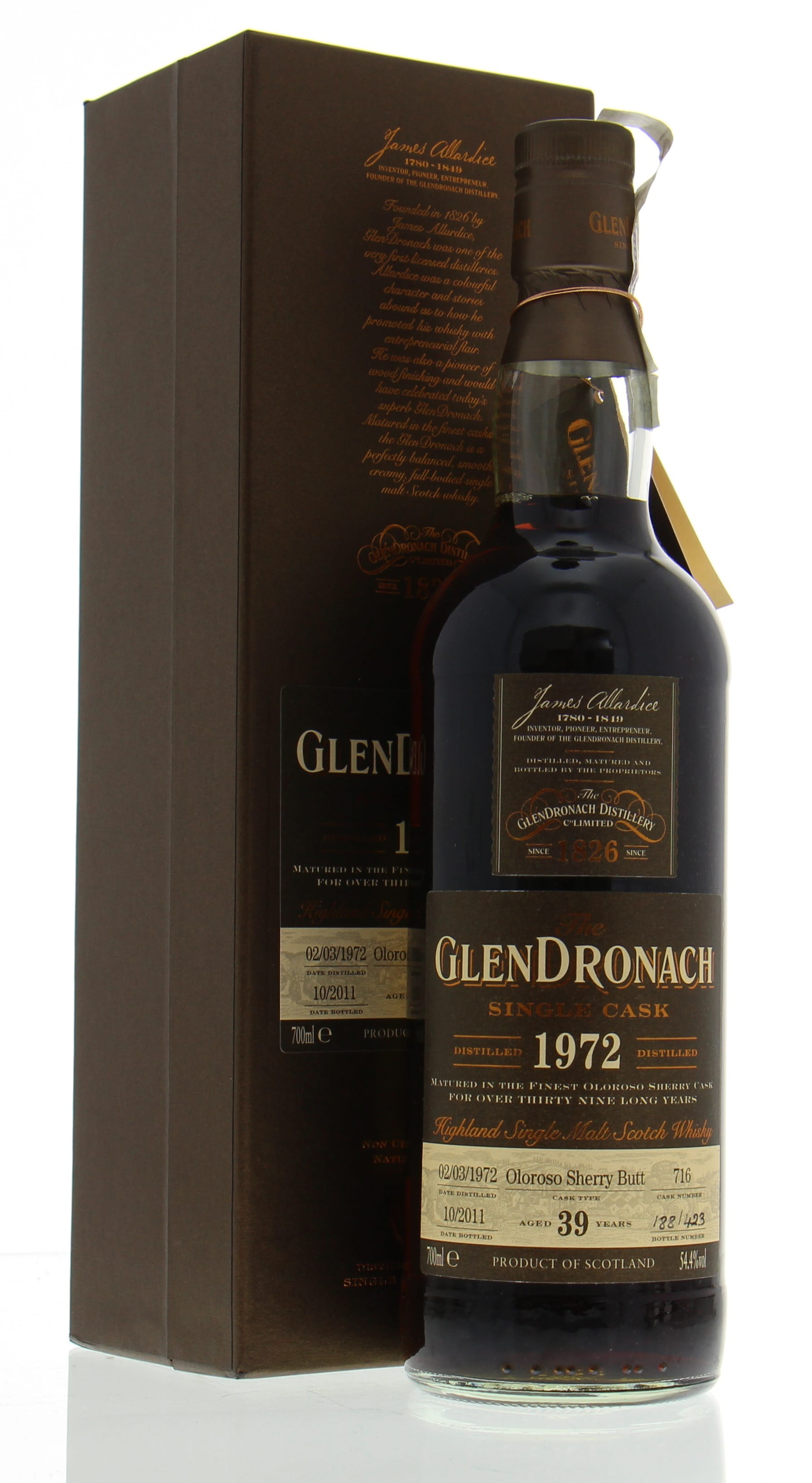 Glendronach - 39 Years Old Batch 5 Cask:716 54.4% 1972