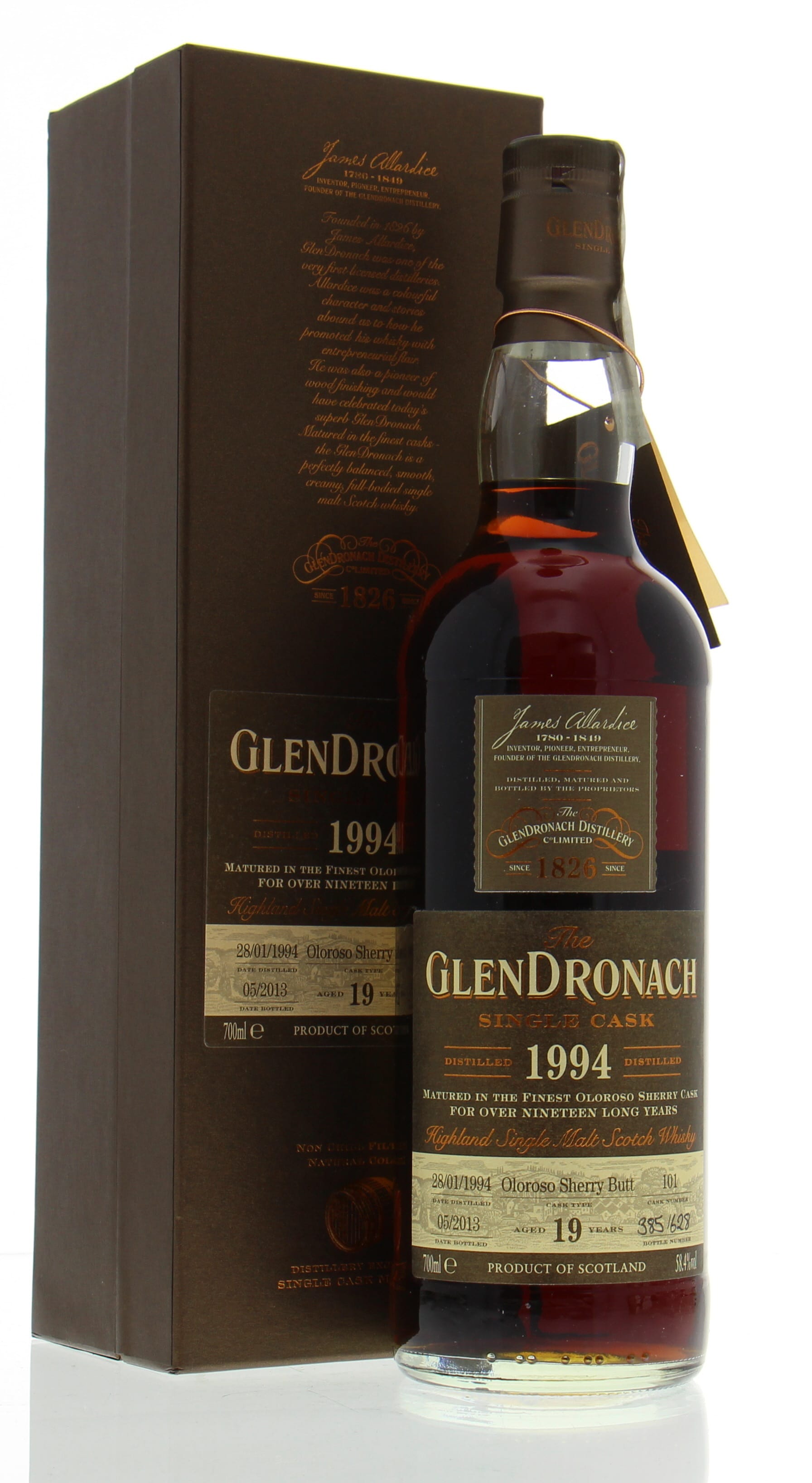 Glendronach - 19 Years Old Batch 8 Cask:101 58.4% 1994 In Original Container