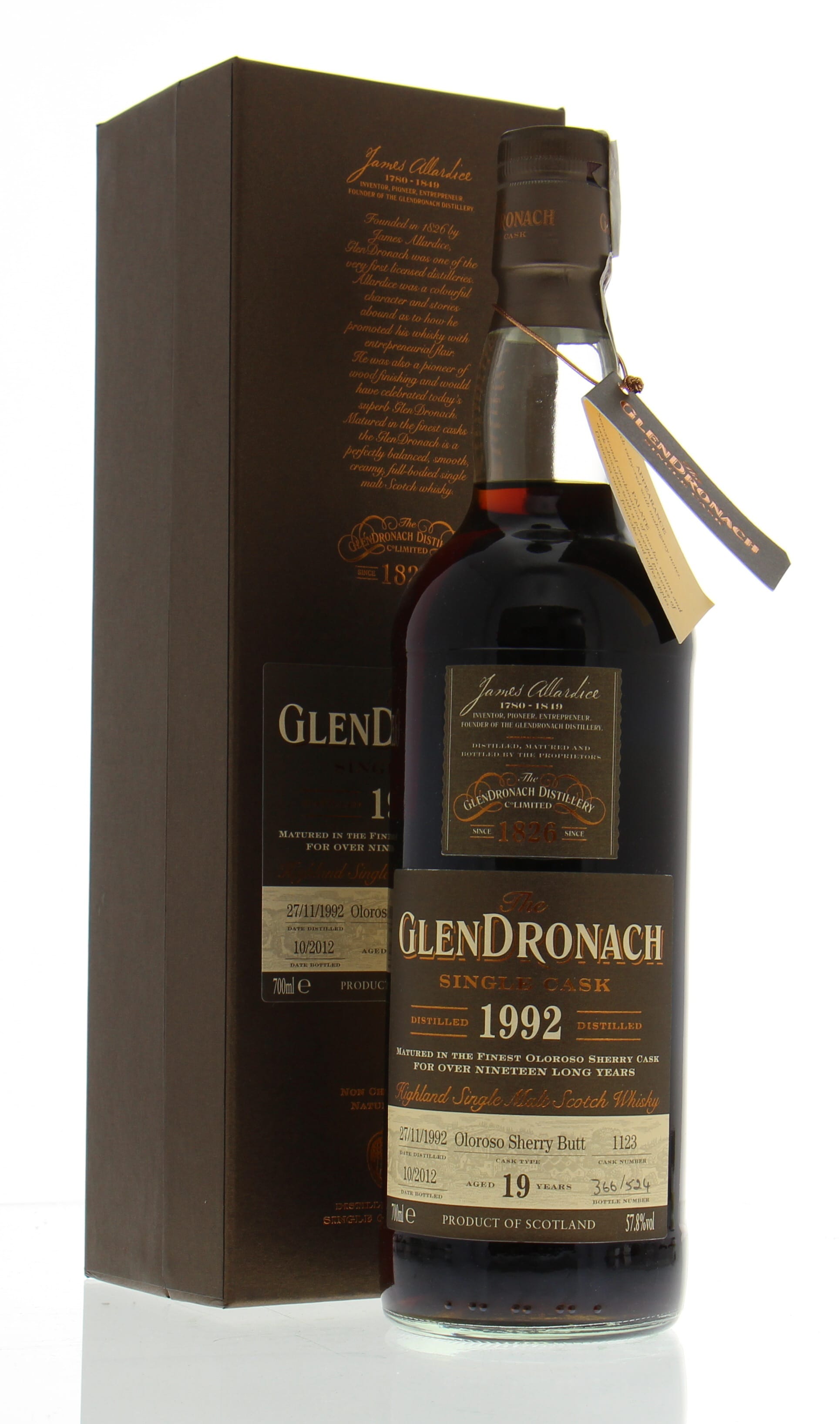 Glendronach - 19 Years Old Batch 7 Cask:1123 57.8% 1992 In Original Container
