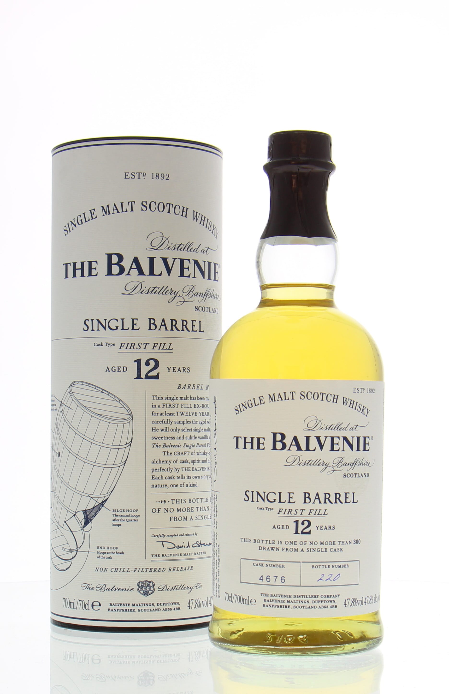 Balvenie - 12 Years Old Single Barrel Casknumber 4676 47.8% NV In Original Container
