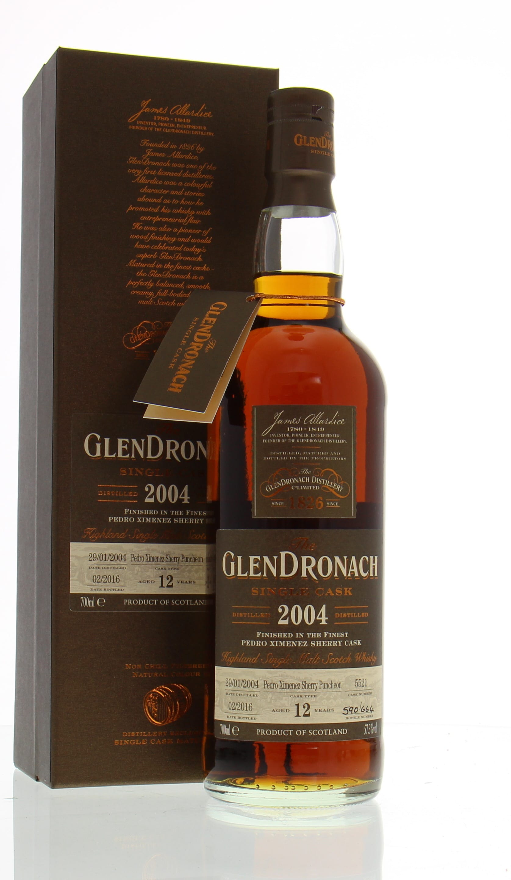Glendronach - 12 Years Old Batch 13 Cask:5521 57.3% 2004 In Original Container