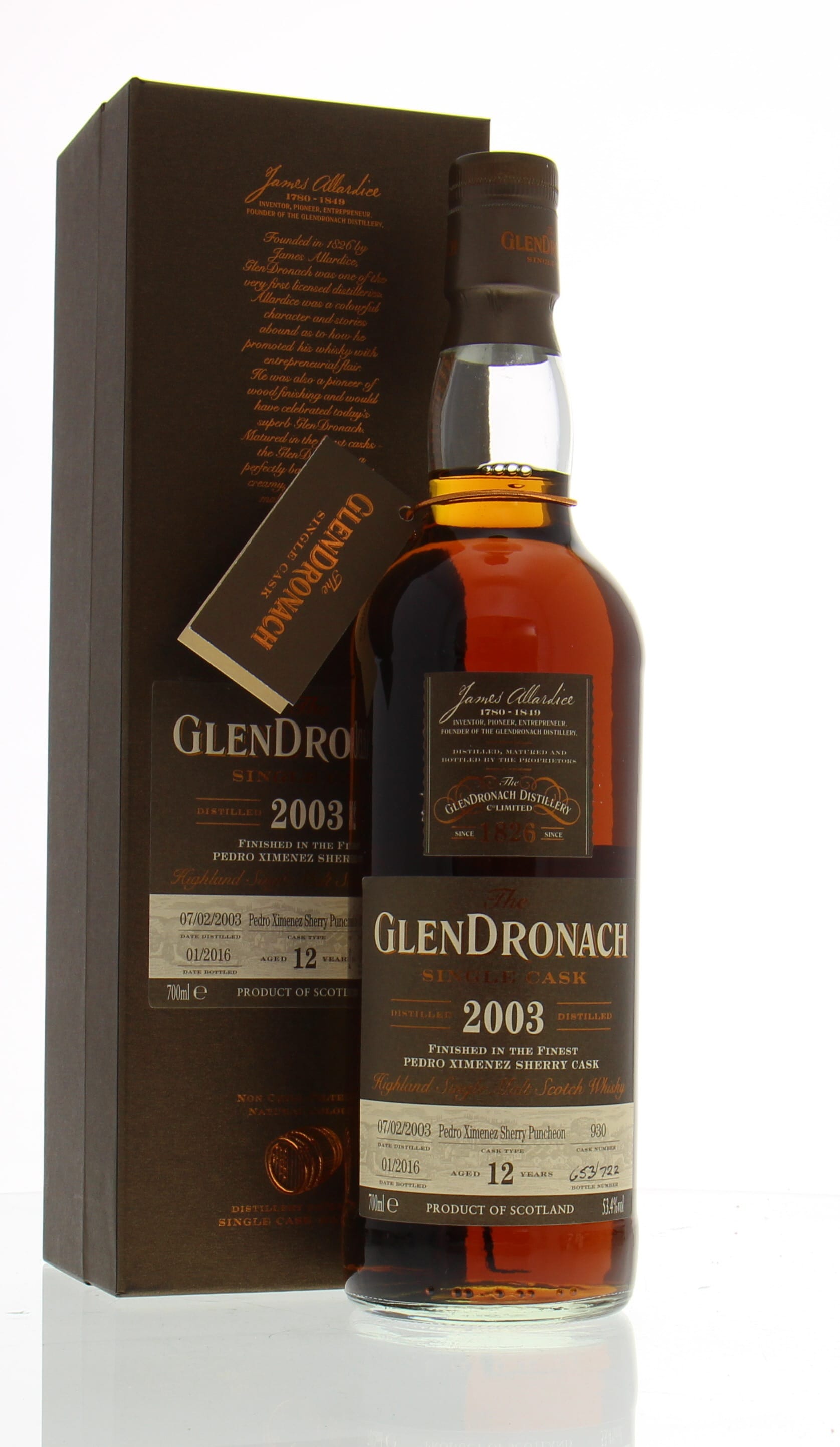 Glendronach - 12 Years Old Batch 13 Cask:930 53.4% 2003 In Original Container