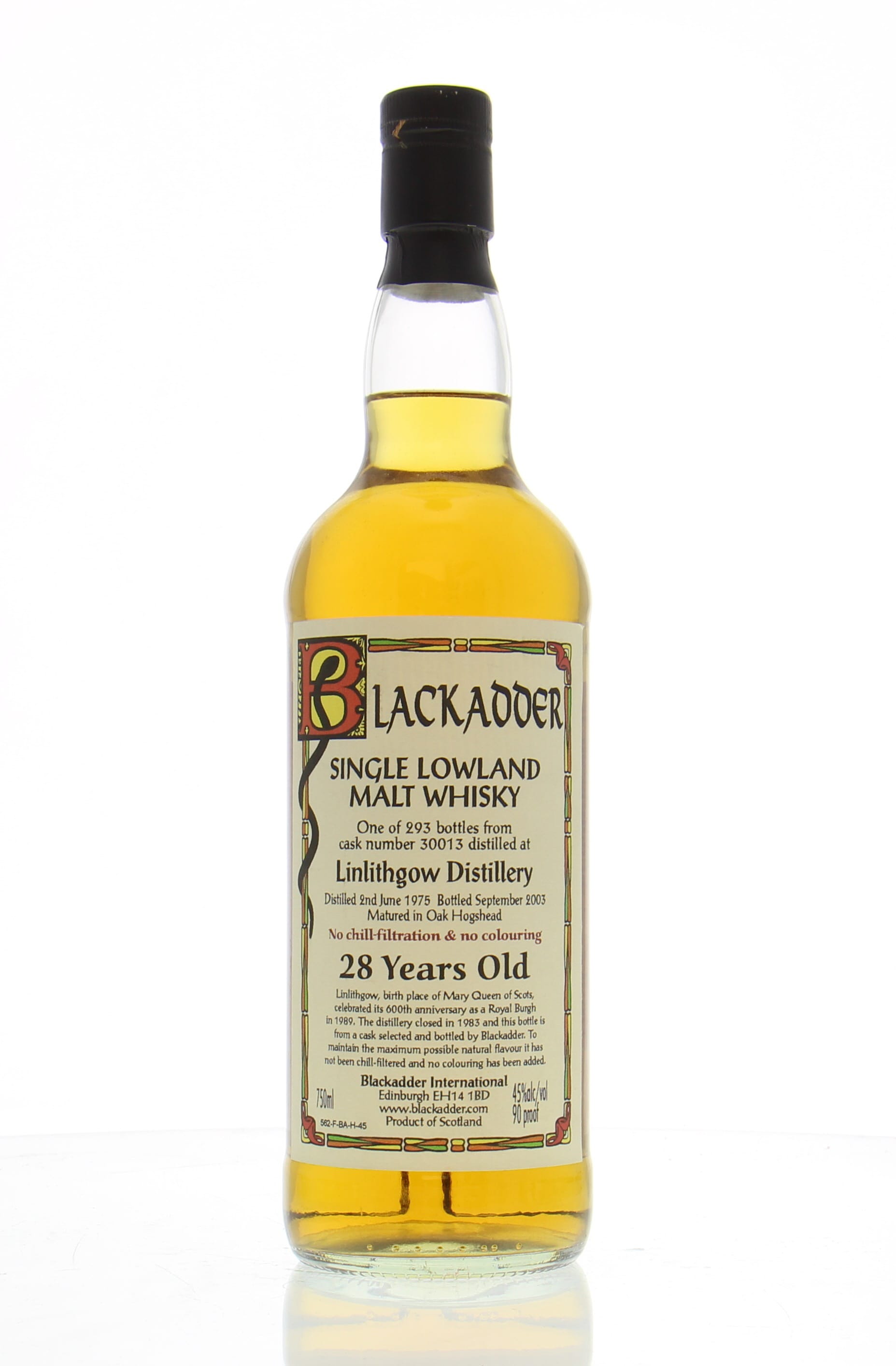 St. Magdalene - Linlithgow 28 years Old  Blackadder Cask:30013 45% 1975 Perfect