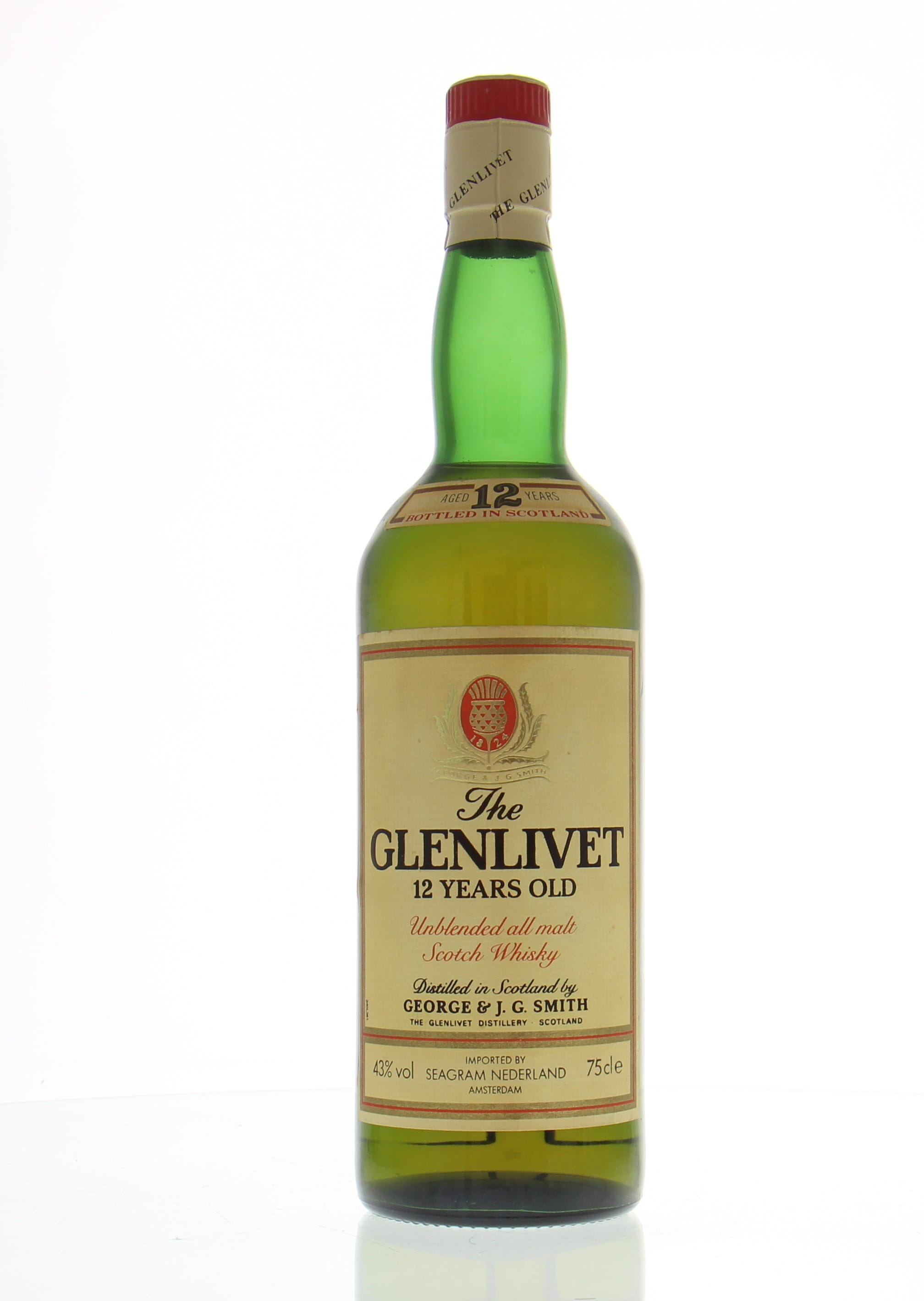 Glenlivet - 12 Unblended All Malt Label late 80's 43% NV In Original Container
