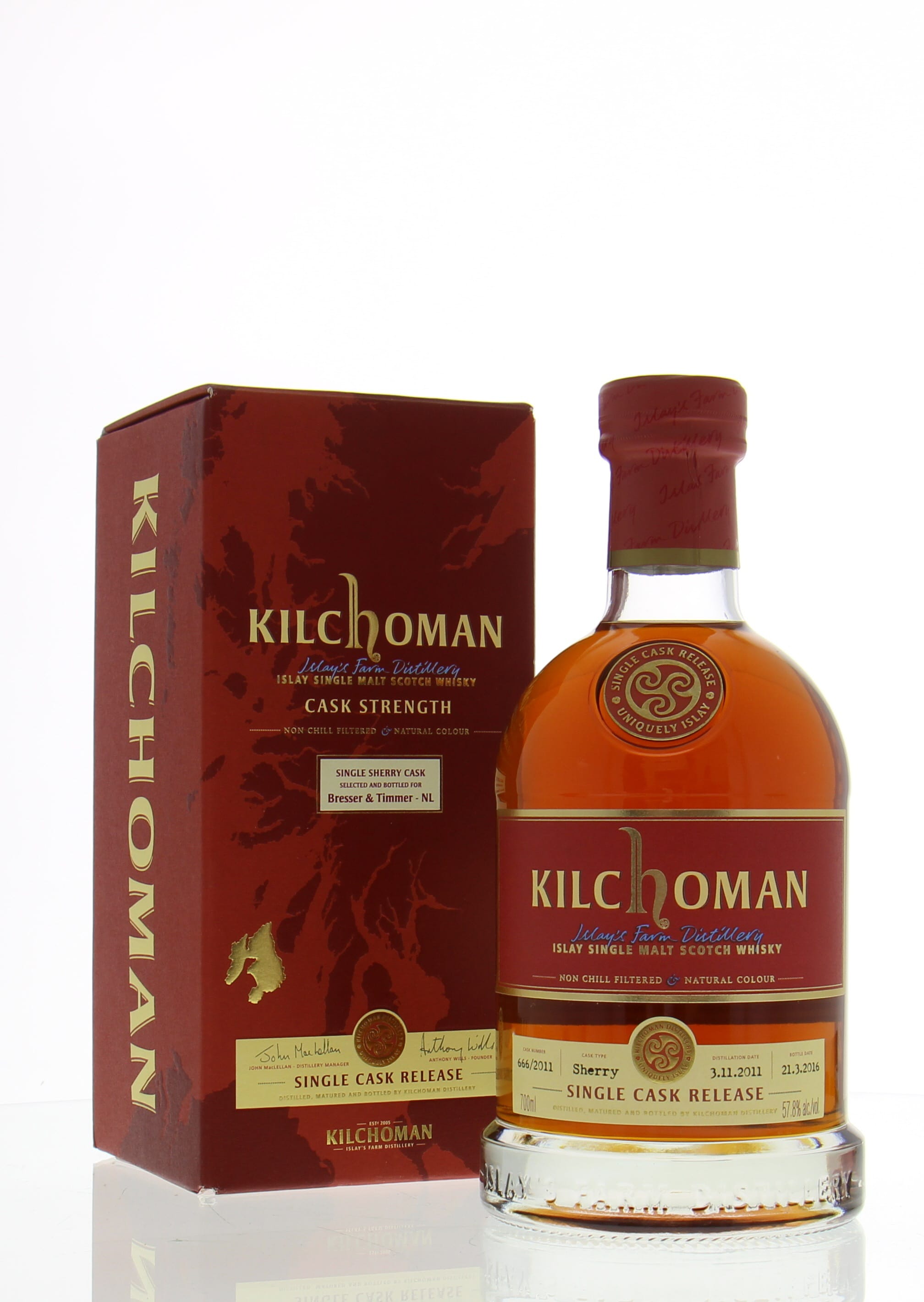 Kilchoman - 5 Years Old Single Cask for Bresser & Timmer Netherlands Cask:666/2011 57.8% 2010 In Original Container